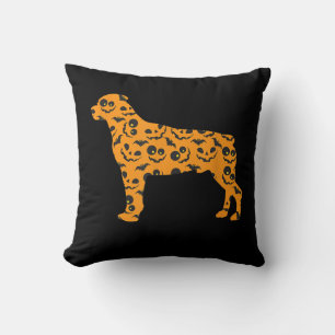 rottweiler pumpkin shape funny scareen halloween kussen