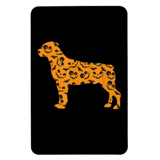 rottweiler pumpkin shape funny scareen halloween magneet (Verticaal)