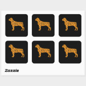 rottweiler pumpkin shape funny scareen halloween vierkante sticker (Vel)