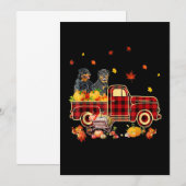 Rottweiler Pumpkin Truck Herfst Leaf Thanksgiving Aankondiging (Voorkant / Achterkant)