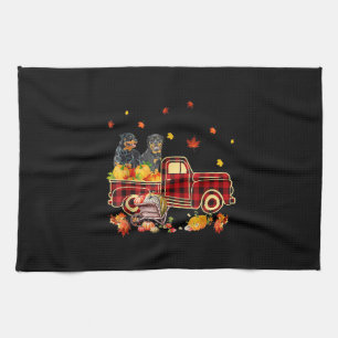 Rottweiler Pumpkin Truck Herfst Leaf Thanksgiving Theedoek