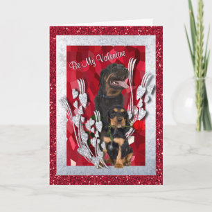 Rottweiler Puppies Be My Valentine Greeting Feestdagen Kaart
