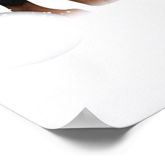 Rottweiler-Puppies die in de sneeuw spelen Poster (Hoek)