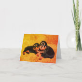 Rottweiler Puppies Dog Art Blank Note Kaart (Voorkant)