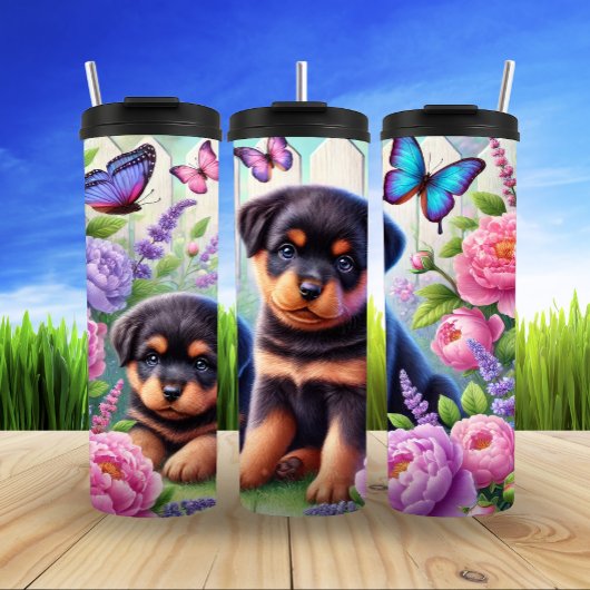 Rottweiler Puppies in bloei Thermosbeker