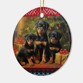 Rottweiler puppies Kerst Keramisch Ornament (Links)