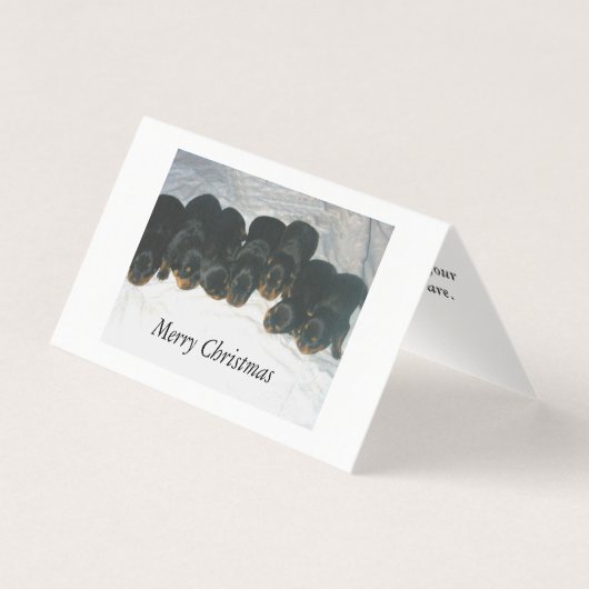 Rottweiler puppies Kerstkaart Kaart (Voorkant)