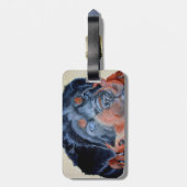 Rottweiler Puppy Artistic Pet Portret Bagagelabel (Achterkant verticaal)