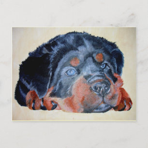 Rottweiler Puppy Artistic Pet Portret Briefkaart