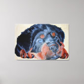 Rottweiler Puppy Artistic Pet Portret Canvas Afdruk (Voorkant)