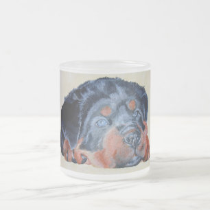Rottweiler Puppy Artistic Pet Portret Matglas Koffiemok