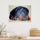 Rottweiler Puppy Artistic Pet Portret Poster (Keuken)
