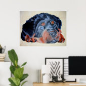 Rottweiler Puppy Artistic Pet Portret Poster (Thuiskantoor)