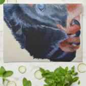 Rottweiler Puppy Artistic Pet Portret Theedoek (Gevouwen)