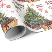 Rottweiler Puppy Basket Onder de Boom Cadeaupapier (Rol Hoek)