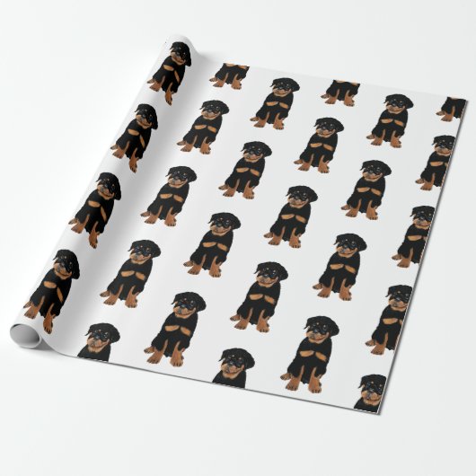 Rottweiler Puppy Cadeaupapier (Uitgerold)