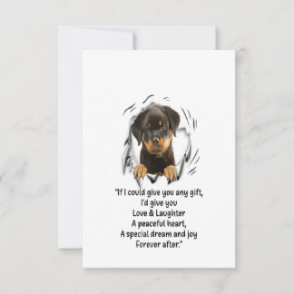 Rottweiler Puppy  Could Give You Any Funny Gifts RSVP Kaartje