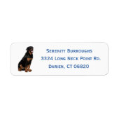 Rottweiler Puppy Dog Blauw Naam Adres Label (Voorkant)
