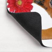 Rottweiler Puppy Dog met Gerbera Daisy Mousepad Muismat (Hoek)