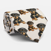 Rottweiler Puppy Dog Pattern Stropdas (Opgerold)