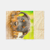 Rottweiler Puppy Dog Water Kleur Olieverf Kunst Fleece Deken (Voorkant (Horizontaal))