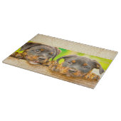 Rottweiler Puppy Dog Water Kleur Olieverf Kunst Snijplank (Hoek)