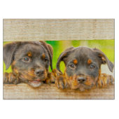 Rottweiler Puppy Dog Water Kleur Olieverf Kunst Snijplank (Voorkant)