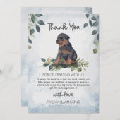 Rottweiler Puppy Dog Waterverf Dog Baby shower Bedankkaart (Voorkant / Achterkant)