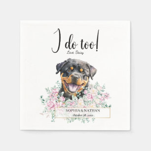Rottweiler Puppy Dog Wedding Cocktail Napkins Servet