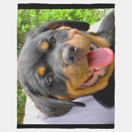 Rottweiler Puppy Fleece Blanket (Voorkant)