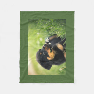 Rottweiler Puppy Fleece Blanket Deken