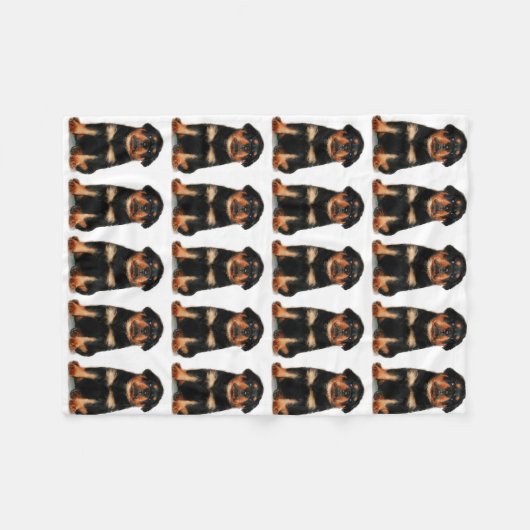 Rottweiler puppy Fleece deken (Voorkant (Horizontaal))