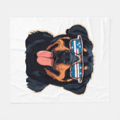 Rottweiler Puppy Fleece Deken (Voorkant (Horizontaal))