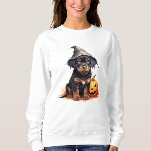 Rottweiler Puppy Halloween Sweatshirt (Voorkant)