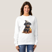 Rottweiler Puppy Halloween Sweatshirt (Voorkant volledig)