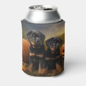 Rottweiler Puppy Herfst Delight Pompoen Blikjeskoeler (Blikje Achterkant)