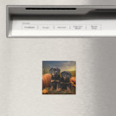 Rottweiler Puppy Herfst Delight Pompoen Magneet (Insitu (Vaatwasser))