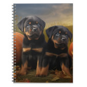 Rottweiler Puppy Herfst Delight Pompoen Notitieboek (Voorkant)