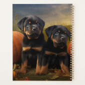 Rottweiler Puppy Herfst Delight Pompoen Planner (Achterkant)