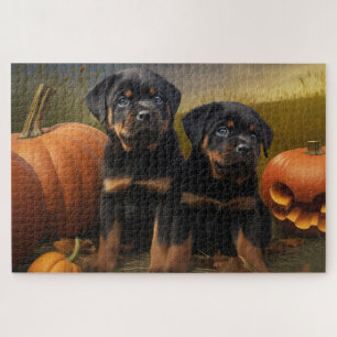 Rottweiler Puppy Herfst Plezier Pompoen Legpuzzel