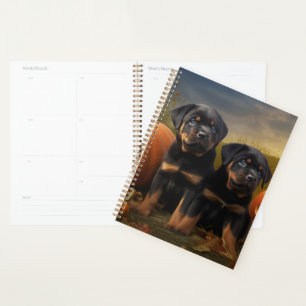 Rottweiler Puppy Herfst Plezier Pompoen Planner
