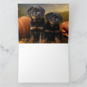 Rottweiler Puppy Herfstplezier Pompoen Kaart (Binnen)