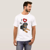 Rottweiler Puppy I houdt van mijn rotting T-shirt (Voorkant volledig)