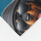 Rottweiler Puppy in capuchontrui Fleece Deken (Hoek)
