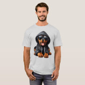 Rottweiler Puppy in Hooded Sweatshirt (Voorkant volledig)