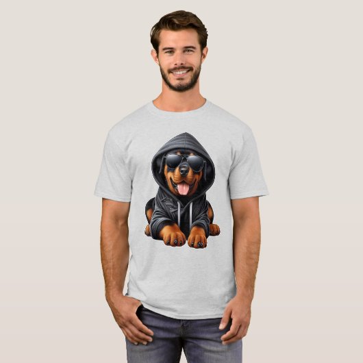 Rottweiler Puppy in Hooded Sweatshirt (Voorkant volledig)