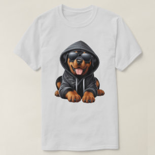 Rottweiler Puppy in Hooded Sweatshirt