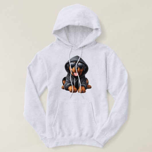 Rottweiler Puppy in Hooded Sweatshirt (Design voorkant)