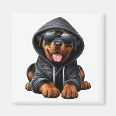 Rottweiler Puppy in Hooded Sweatshirt Magneet (Voorkant)
