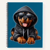 Rottweiler Puppy in Hooded Sweatshirt Notitieboek (Voorkant)